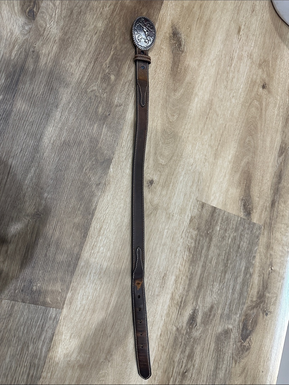 Nocona Brown Leather Kids Western Belt with Silver Buckle
